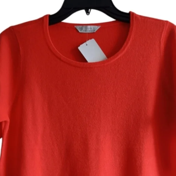 14🧡Vibrant orange knit top short sleeves - Picture 3 of 8